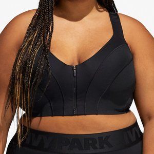 Adidas Women's Ivy Park Black Medium Support Zip Bra Size 3X GS0350